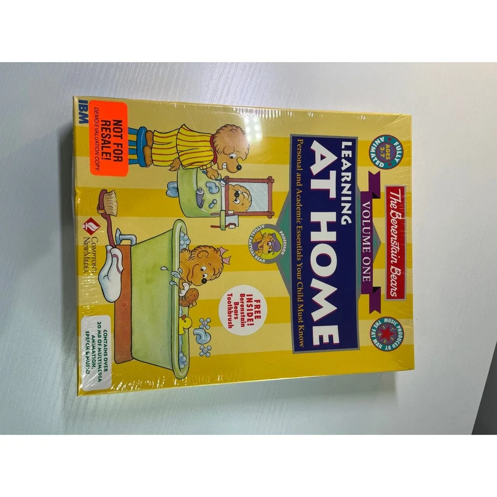 Berenstain Bears Learning‎ At Home & Counting PC Games Sealed w Papa Bear Plush